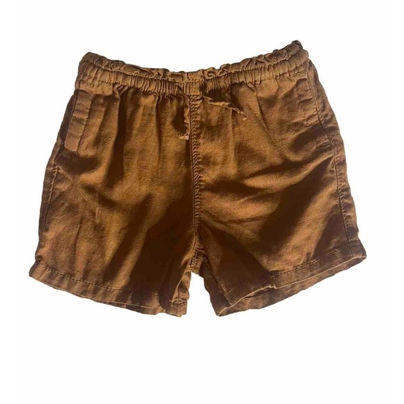 Old Navy kids size 5T linen blend shirts,‎ pockets and drawstring waist, brown - Picture 1 of 4